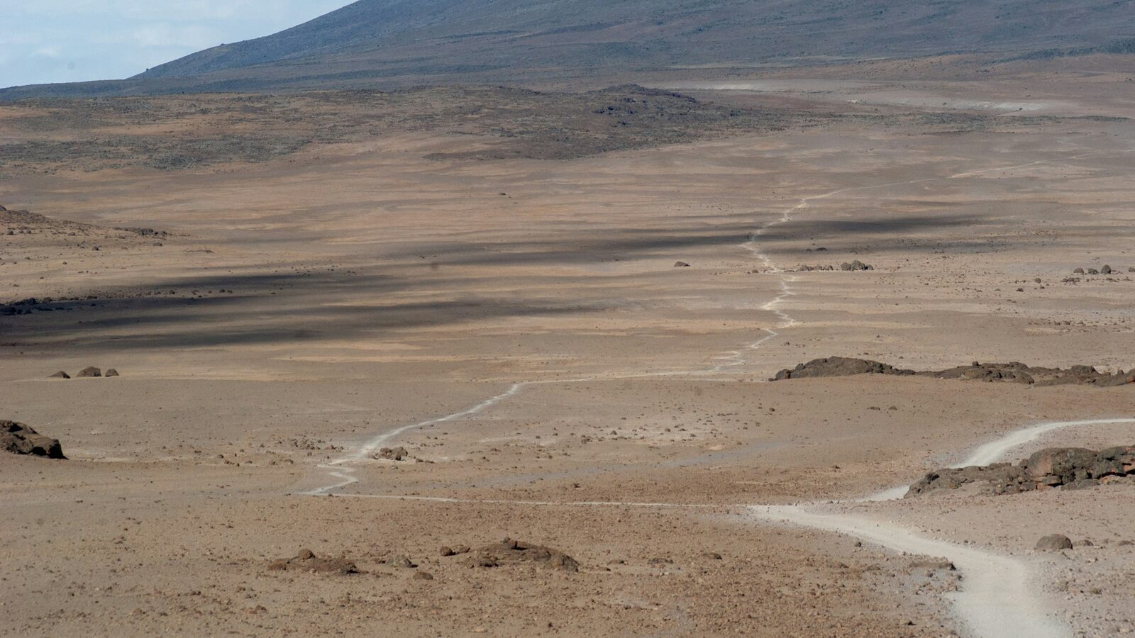 High-altitude volcanic trail on Mount Kilimanjaro